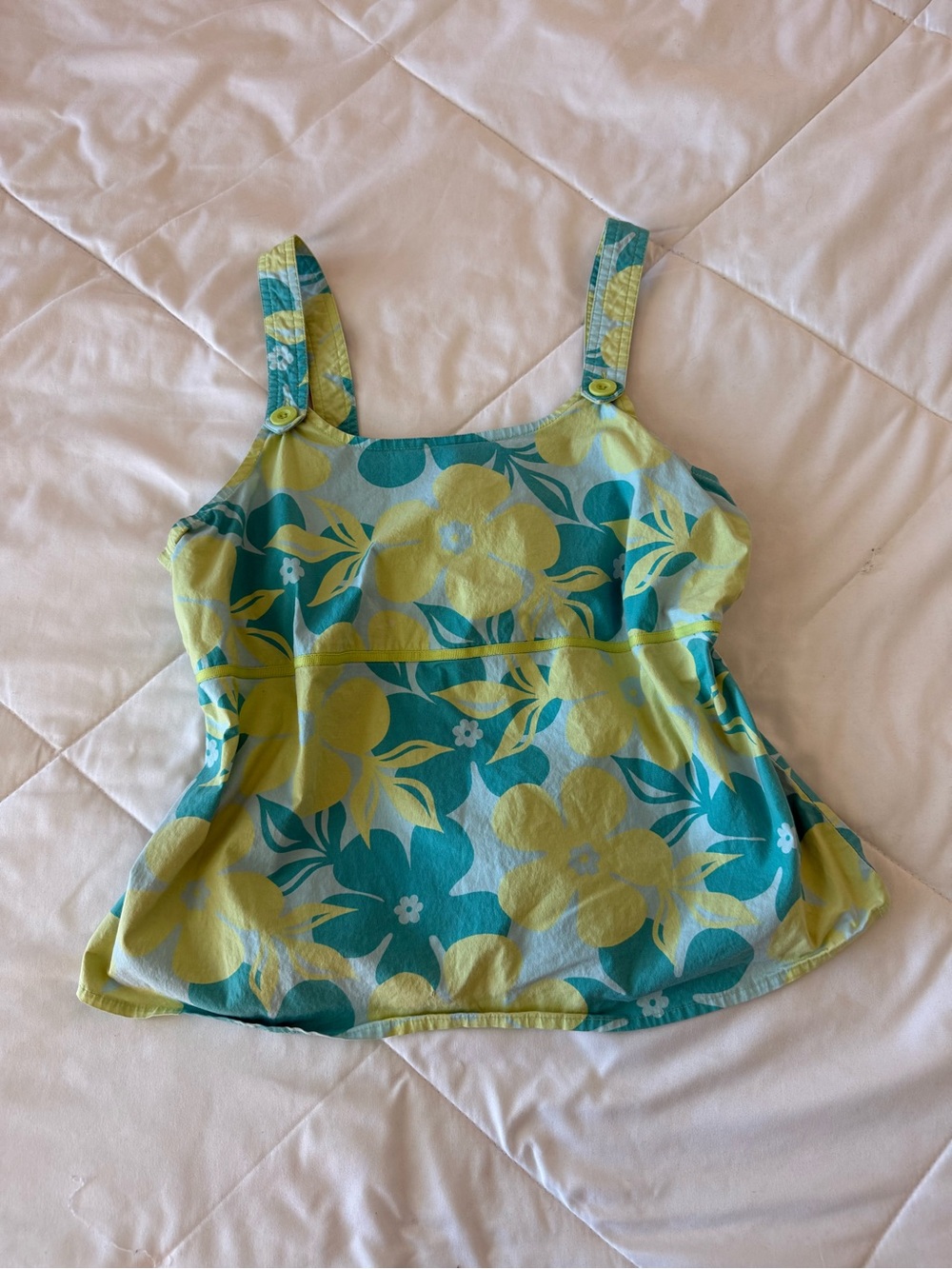 Limited Too Vintage Floral Babydoll Top with Big Accent Buttons